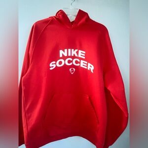 Y2K Nike Soccer Red Pullover Hoodie Sweatshirt - Men's XLarge L